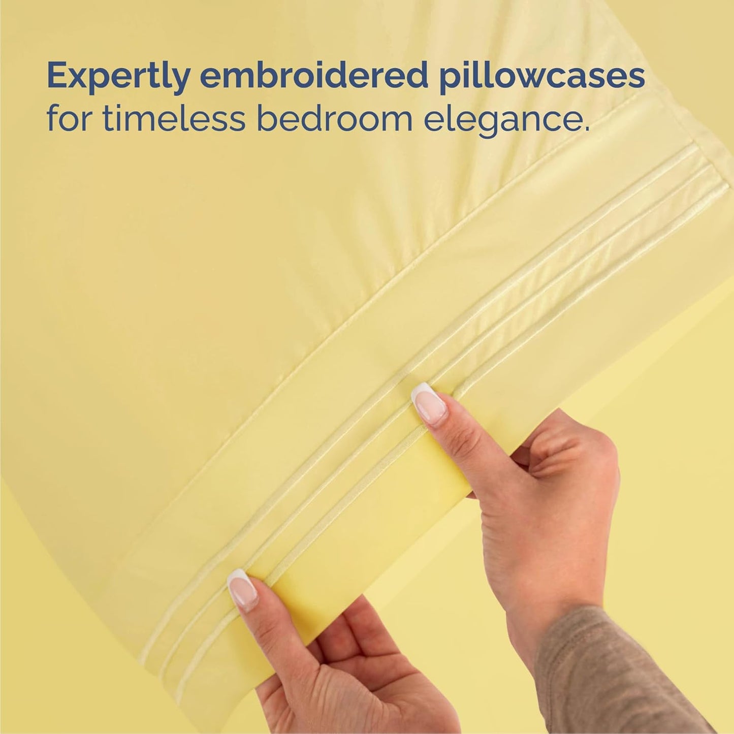 Cal King Size 4 Piece Sheet Set - Comfy Breathable & Cooling Bed Sheets Set - Hotel Luxury Bedding for Women, Men, Kids, Teens, Boys & Girls - Deep Pockets, Soft and Wrinkle Free - Oeko-Tex - Yellow