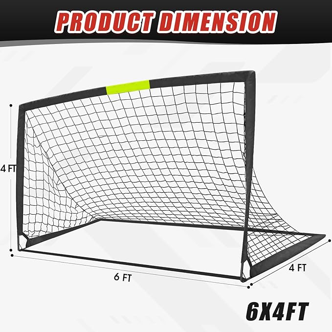 KTRIO Soccer Goal Soccer Net 6x4 ft