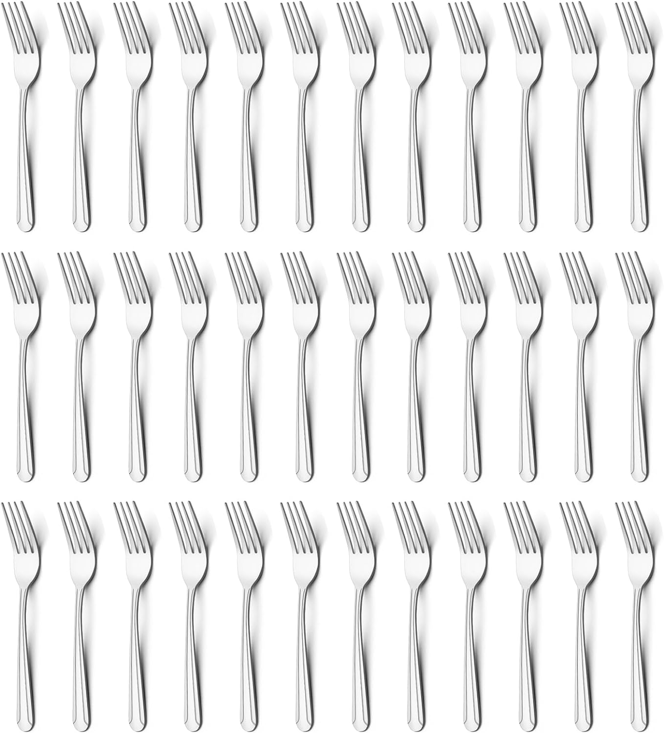 BEWOS 36-Piece Dinner Fork Set, 8.2-Inch Stainless Steel Silverware, Mirror Polished, Dishwasher Safe, For Home, Kitchen or Restaurant