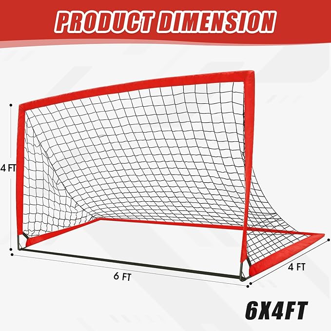 KTRIO Soccer Goal Soccer Net 6x4 ft