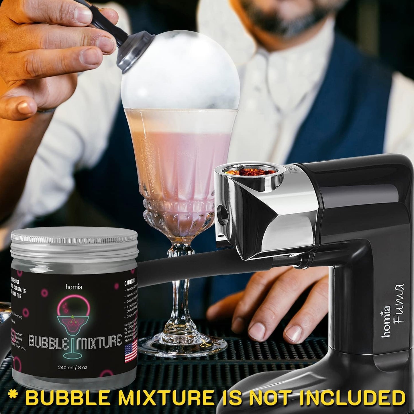 Cocktail Smoker Kit - Whiskey Smoker Kit - Smoke Infuser - Universal Kit, 14 PCS, Smoker Machine with Accessories and Wood Chips - Indoor Smoker - Gift for Men