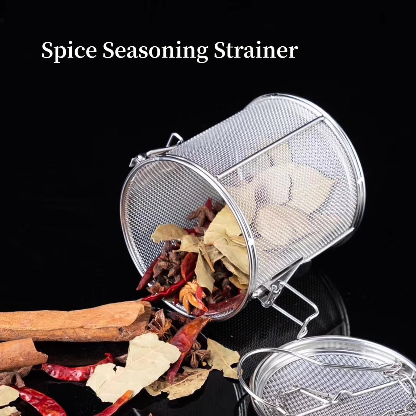 AUNMAS Tea Infuser for Loose Leaf Tea, Stainless Steel Tea Strainer Soup Seasonings Seperation Basket Filter with Chain(2#)