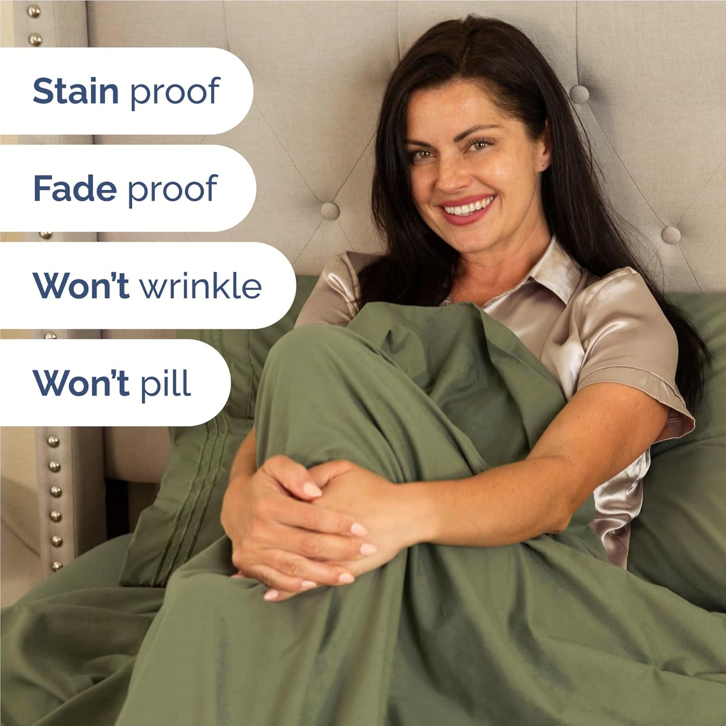 Full Size 4 Piece Sheet Set - Comfy Breathable & Cooling Bed Sheets Set - Hotel Luxury Bedding for Women, Men, Kids, Teens, Boys & Girls - Deep Pockets, Soft and Wrinkle Free - Oeko-Tex - Sage Green