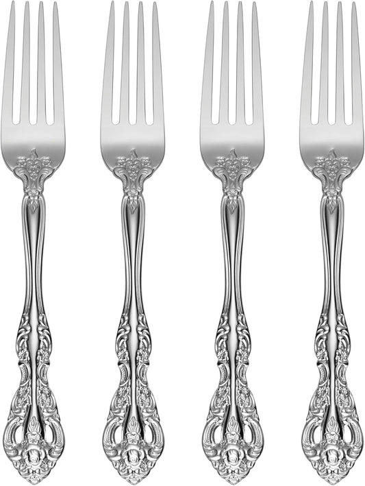 Oneida Michelangelo Fine Flatware Dinner Fork, Set of 4 , 18/10 Stainless Steel, Silverware Set, Dishwasher Safe