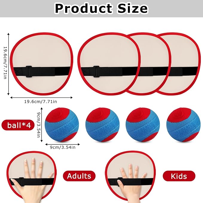 Kids Velcro Catching Balls Set - Toss and