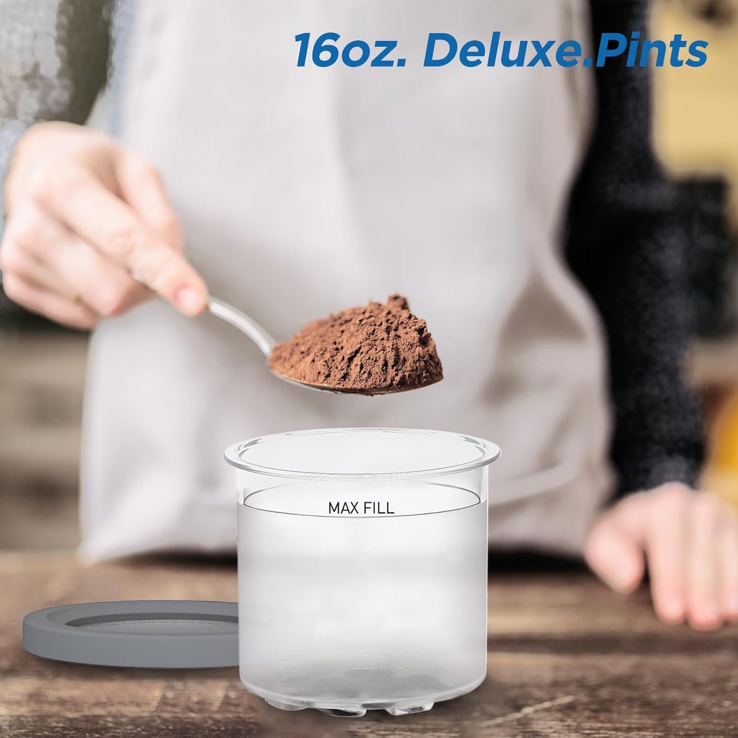 For Ninja Creami NC299AMZ & NC300s Series Ice Cream Makers, BPA-Free &Dishwasher Safe, 16oz Pints with Lids 4 Pack - Assorted Colors, Ice Cream Containers