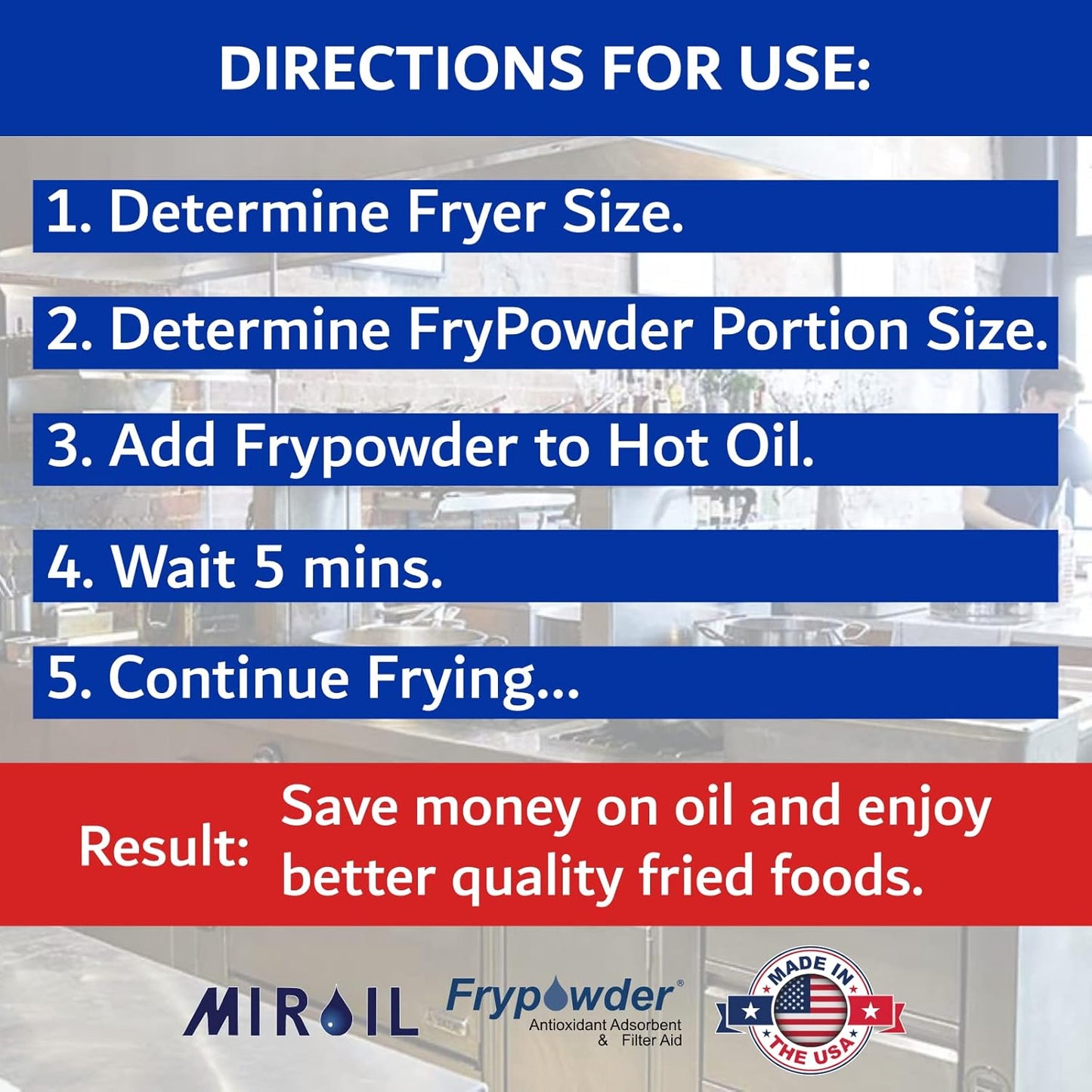 MirOil L103 Fry Powder Oil Stabilizer and Filter Aid, Case of 3 Gallons of Fry Powder, Remove Fryer Oil Contaminant, Save Grease & Remove Carbon Deposits, Reduce Usage, Deep Fryer Cooking Grease Saver