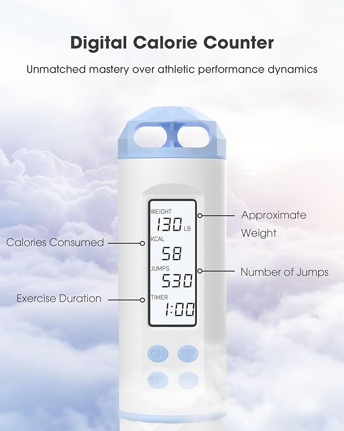 Cordless Weighted Jump Rope with Calorie Counter 9.85ft