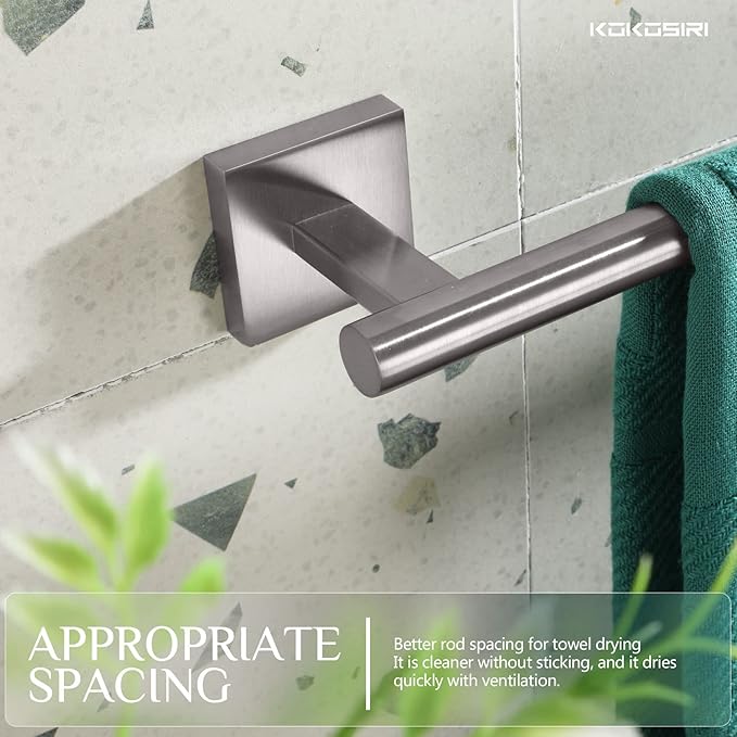 KOKOSIRI Towel Holder Bathroom Accessories Towel Bar 24 Inch, 2 Pack B4005BR-L24-P2