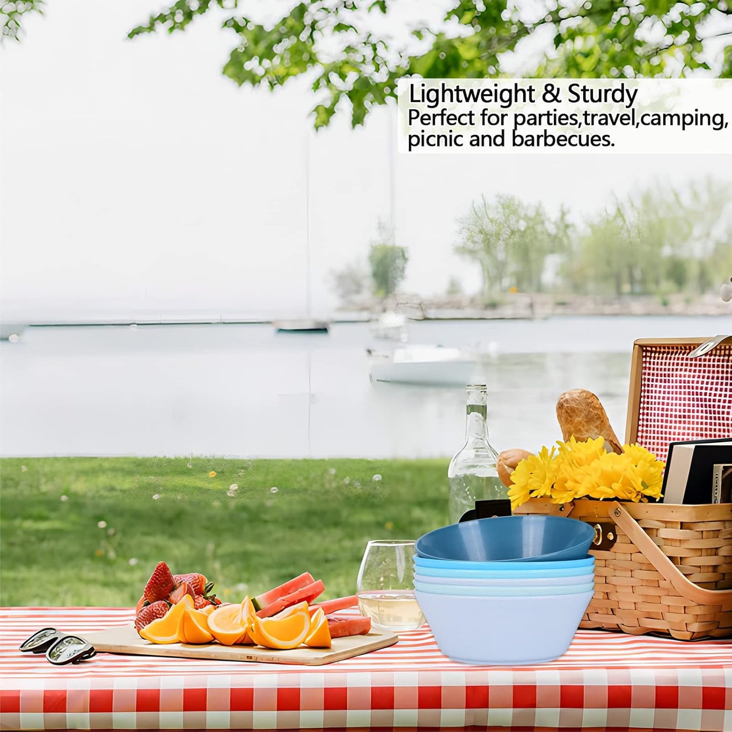 50 Oz Large Cereal Bowls, Unbreakable Wheat Fiber Salad Bowl Sturdy and Stackable Salad Serving Bowls Set, BPA-Free Microwave/Dishwasher Safe, Lightweight for Oatmeal, Snacks, Oatmeal, Snacks