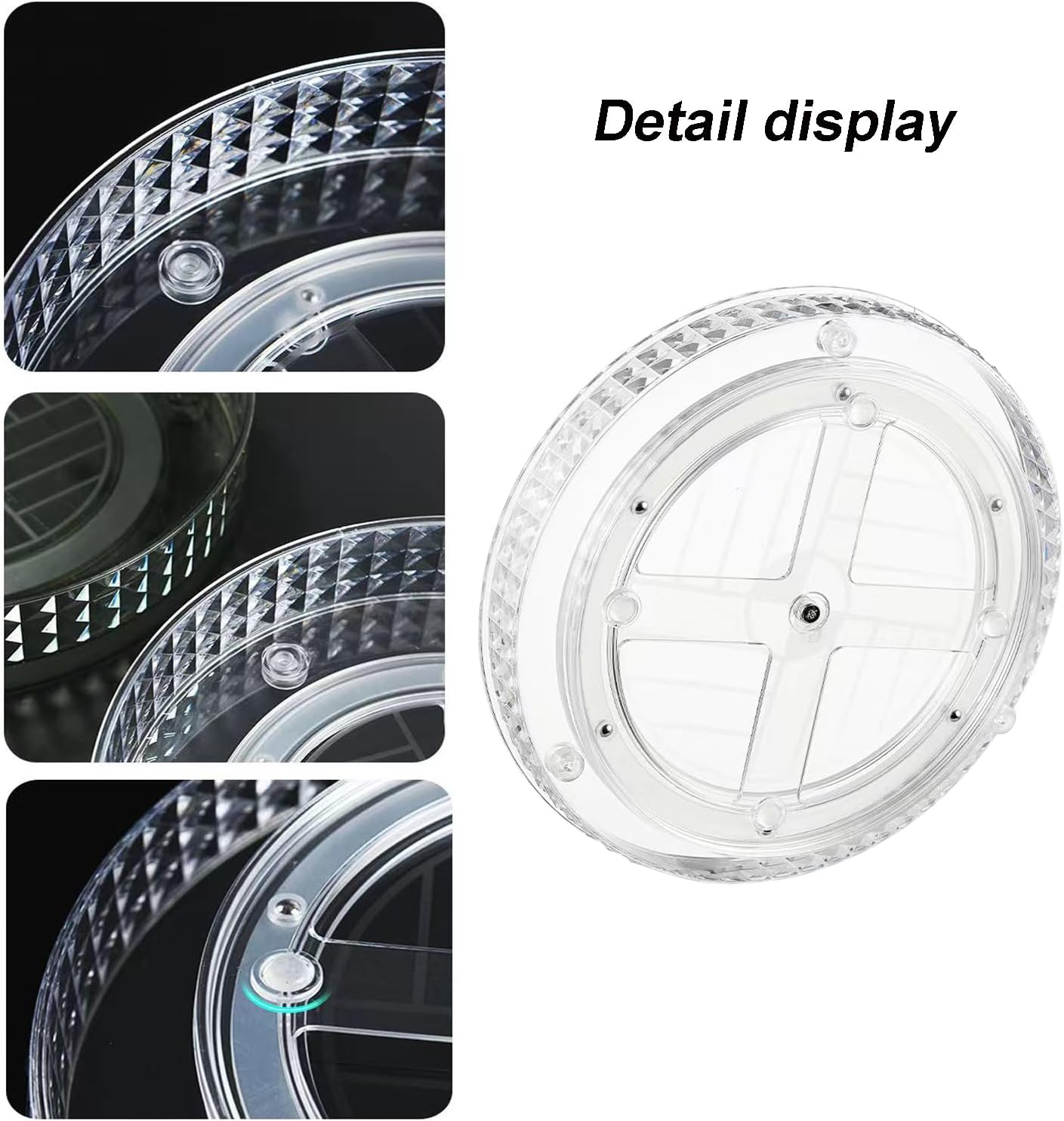 2 Tier Clear Lazy Susan Organizer for Fridge and Cabinet, 360° Rotating Makeup Organizer, Cosmetic Display Cases, Under Sink Turntable Organizer for Kitchen Bathroom Dorm