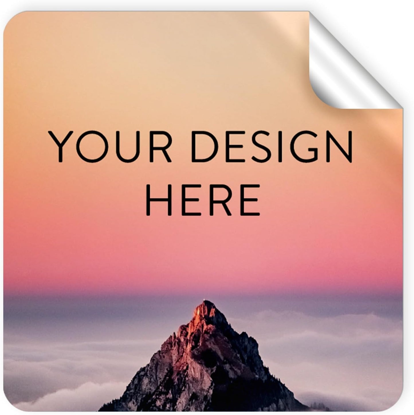 100 Custom Vinyl Stickers - Upload Your own Image, Text, Design, Logo - Personalized Logo Labels for Handmade, Packaging, Bottle, Jars, Candle, Brand Stickers (Mountain, 3x3 Square)