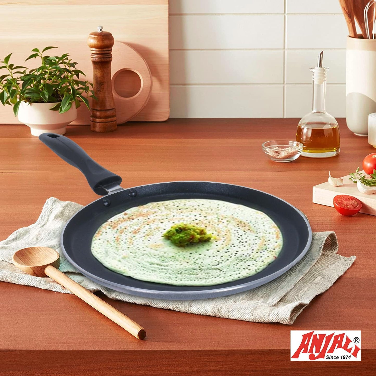 Nonstick Cookware Set – Aluminium Crepe Pan (11-Inch) and Frying Pan with Stainless Steel Lid (10.2-Inch) | Gas and Induction Compatible | Nonstick for Everyday Cooking