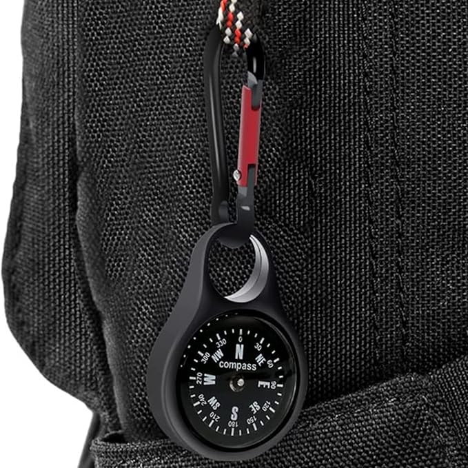 Keychain Compass Portable Hiking Survival Compass with Carabiner