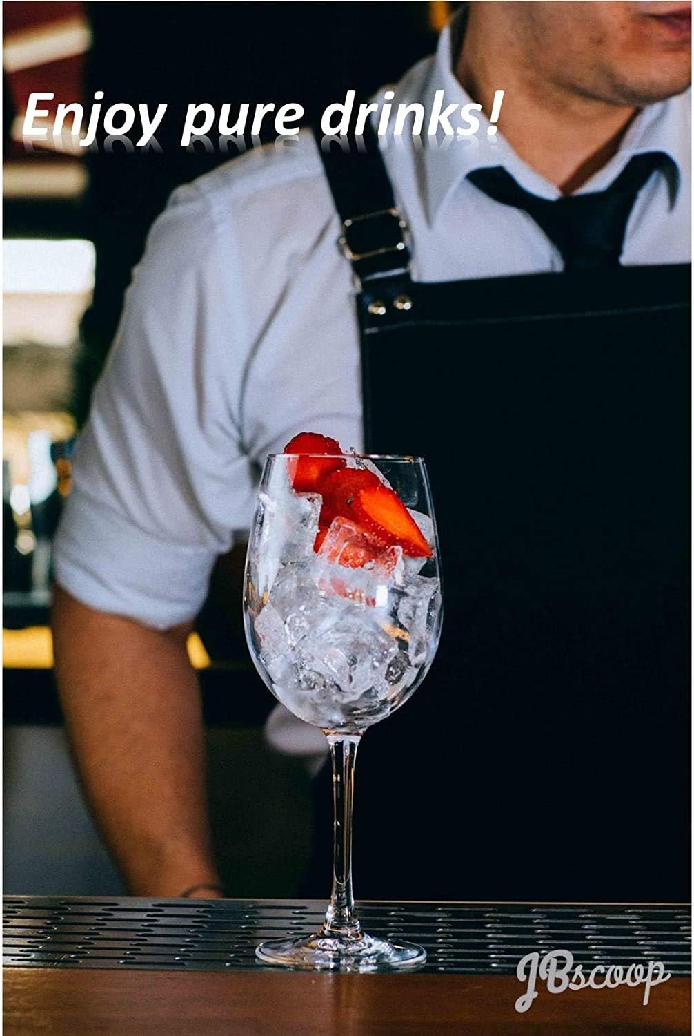 JBscoop Ice Scoop with Holes. Stainless Steel Ice Scoop with Drain Holes to Reduce Unwanted Dilution. Heavy Duty and Dishwasher Safe. Six Ounce Capacity.