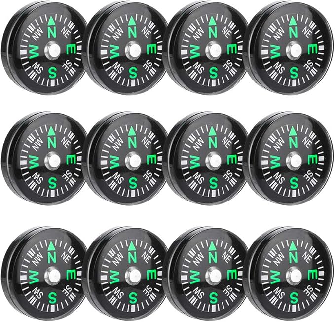 Fishlor Pocket Compass 20mm 12pcs 12pcs Mini