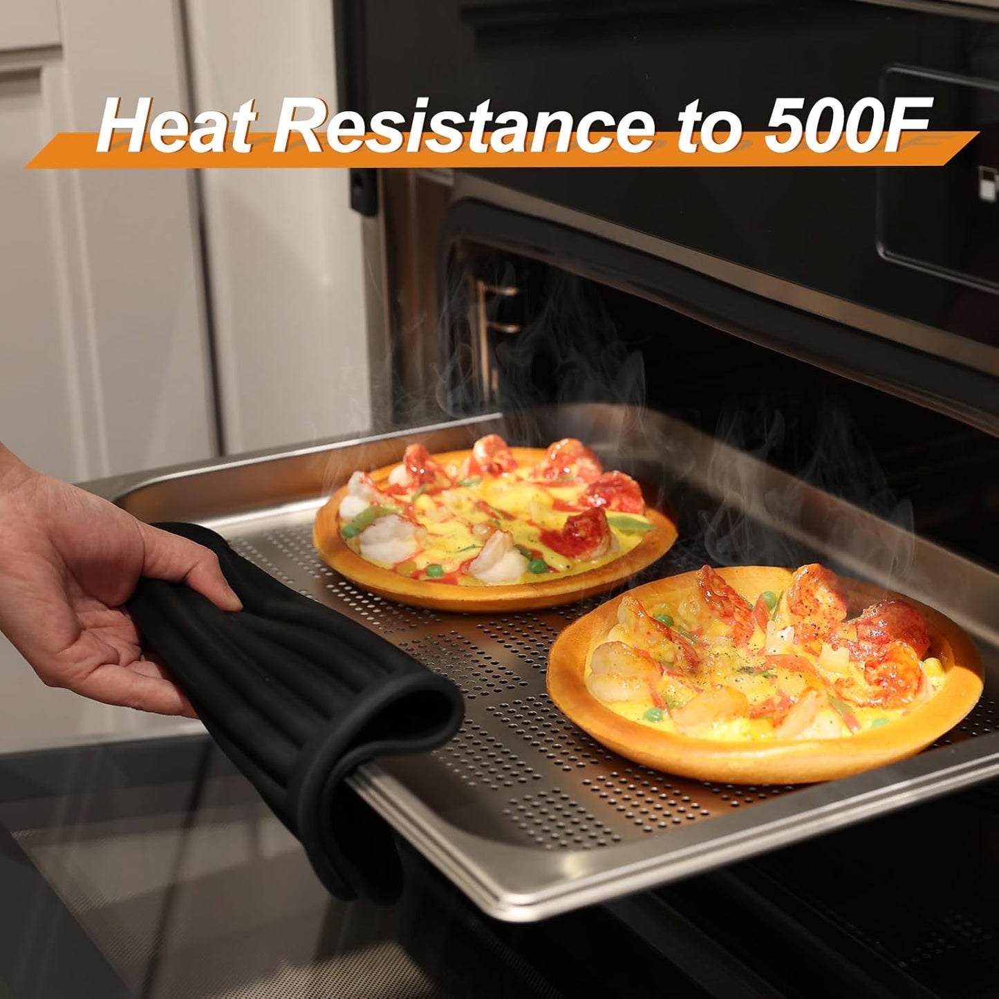 Joyhalo 4 Pack Silicone Trivets for Hot Pots and Pans,480℉ Heat Resistant Trivets for Hot Dishes,Hot Pads for Countertop,Kitchen Potholders,Black