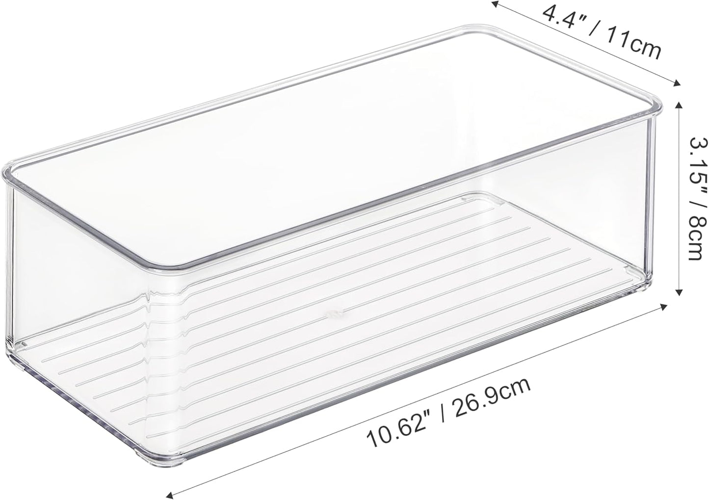 4 PACK Freezer Organizer Bins Clear Stackable Storage Bins for Fridge Organization and Storage