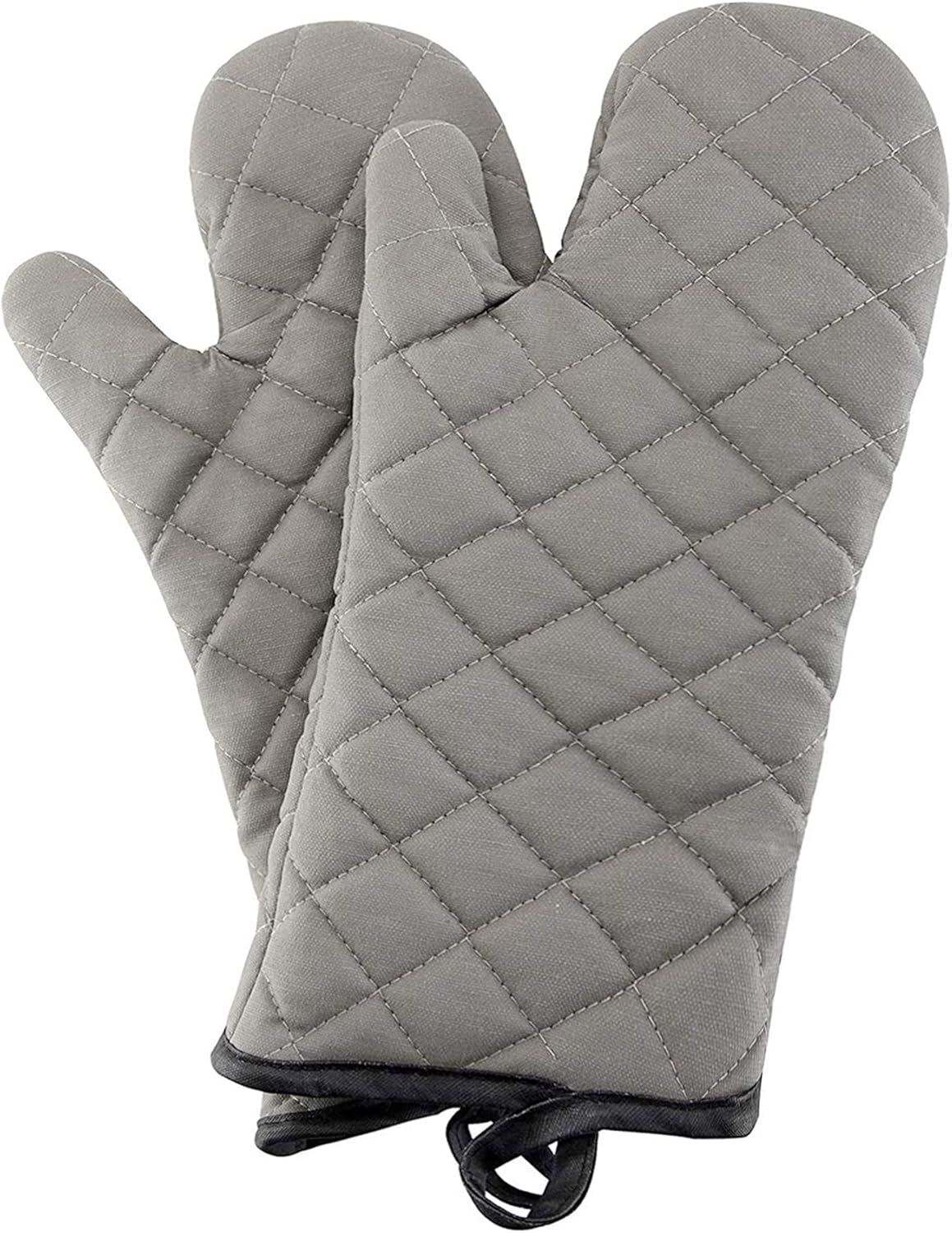ARCLIBER Oven Mitts 1 Pair of Quilted Lining,Heat Resistant Kitchen Gloves,Classic Flame Oven Mitt Set,Grey 13 Inches