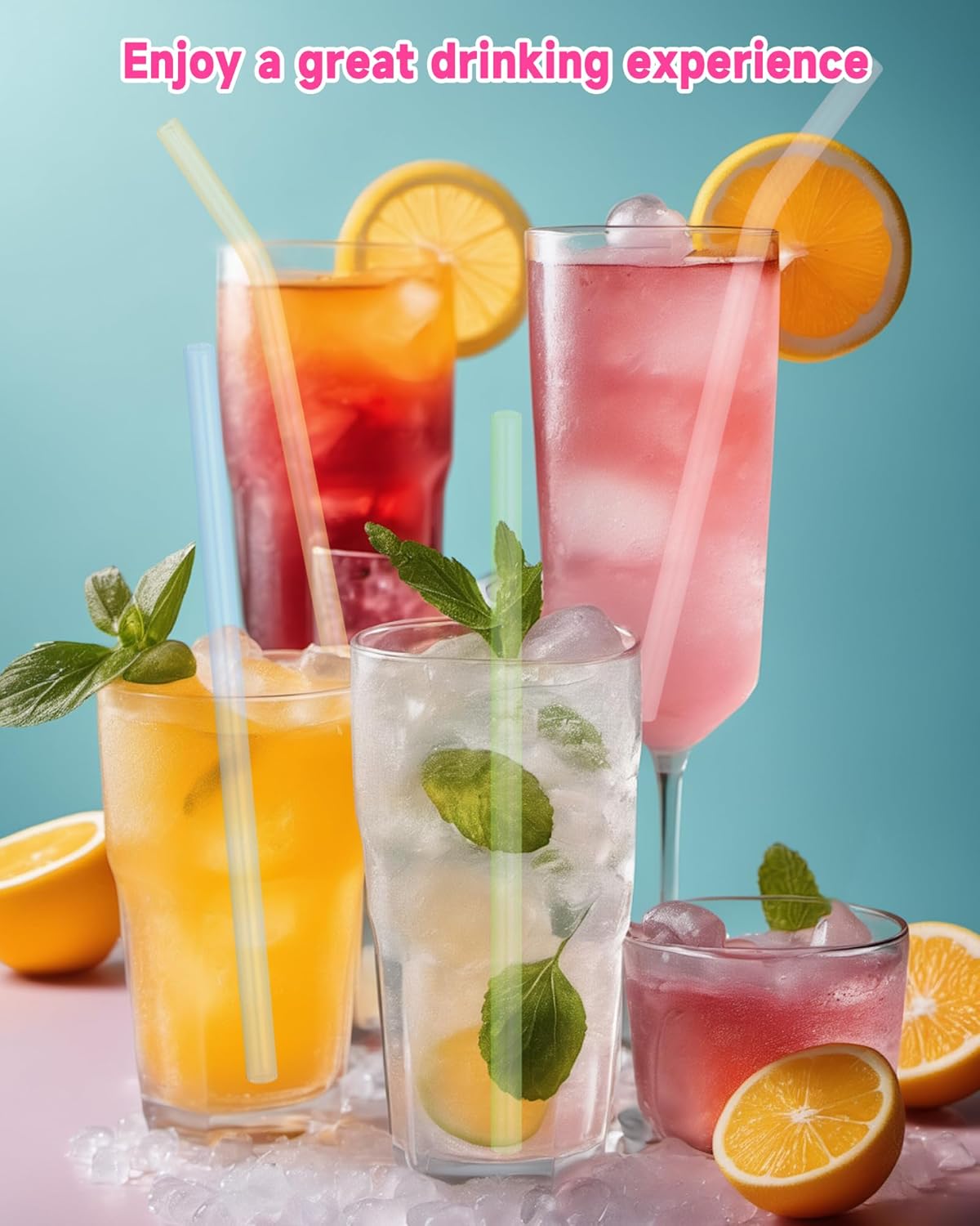 10 Pcs Reusable Glass Drinking Straws, 8” Colorful Glass Straws Shatter Resistant with 2 Cleaning Brush, Set of 5 Straight and 5 Bent Reusable Straw for Beverages, Milk, Juices, Dishwasher Safe