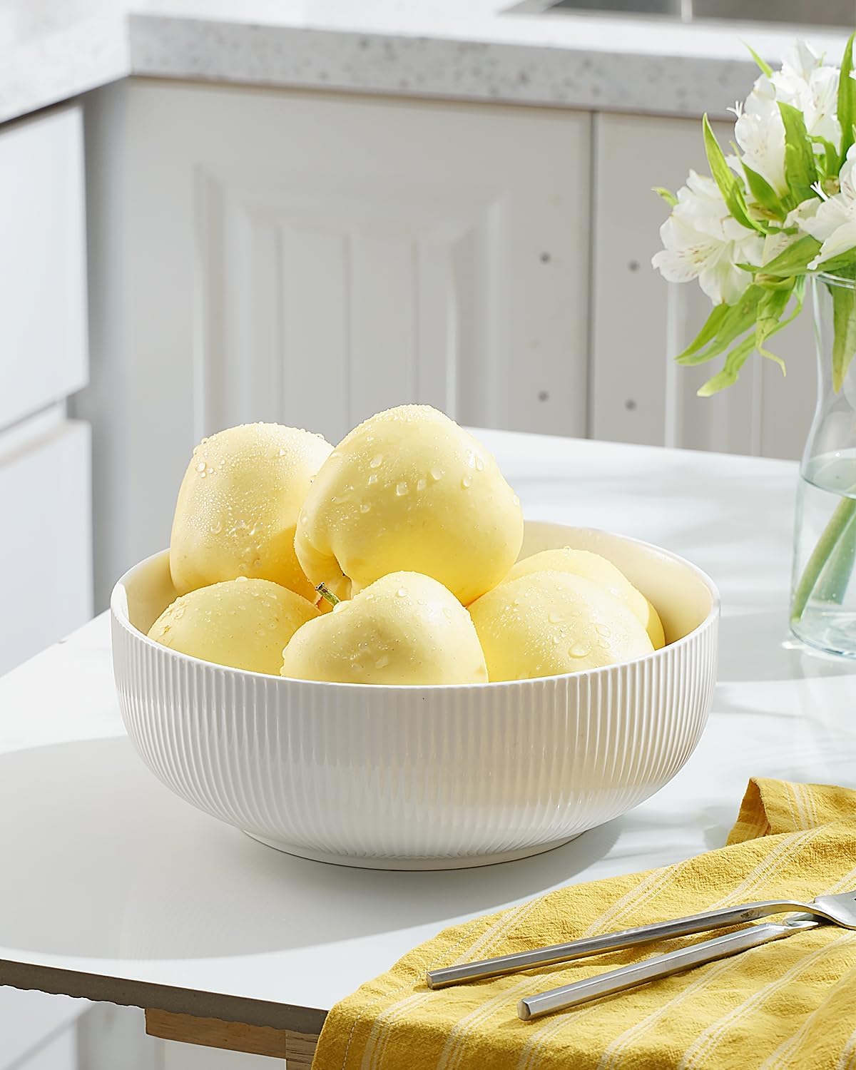 getstar Large Serving Bowls (9.5 inch & 92 fl oz), Ceramic Salad Bowl Set of 2, Microwave and Dishwasher Safe