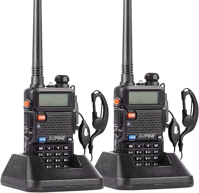 Baofeng UV-5R Ham Dual Band Two Way Radio 144-148/420-450Mhz 1800mAh Li-ion (2 Pack)