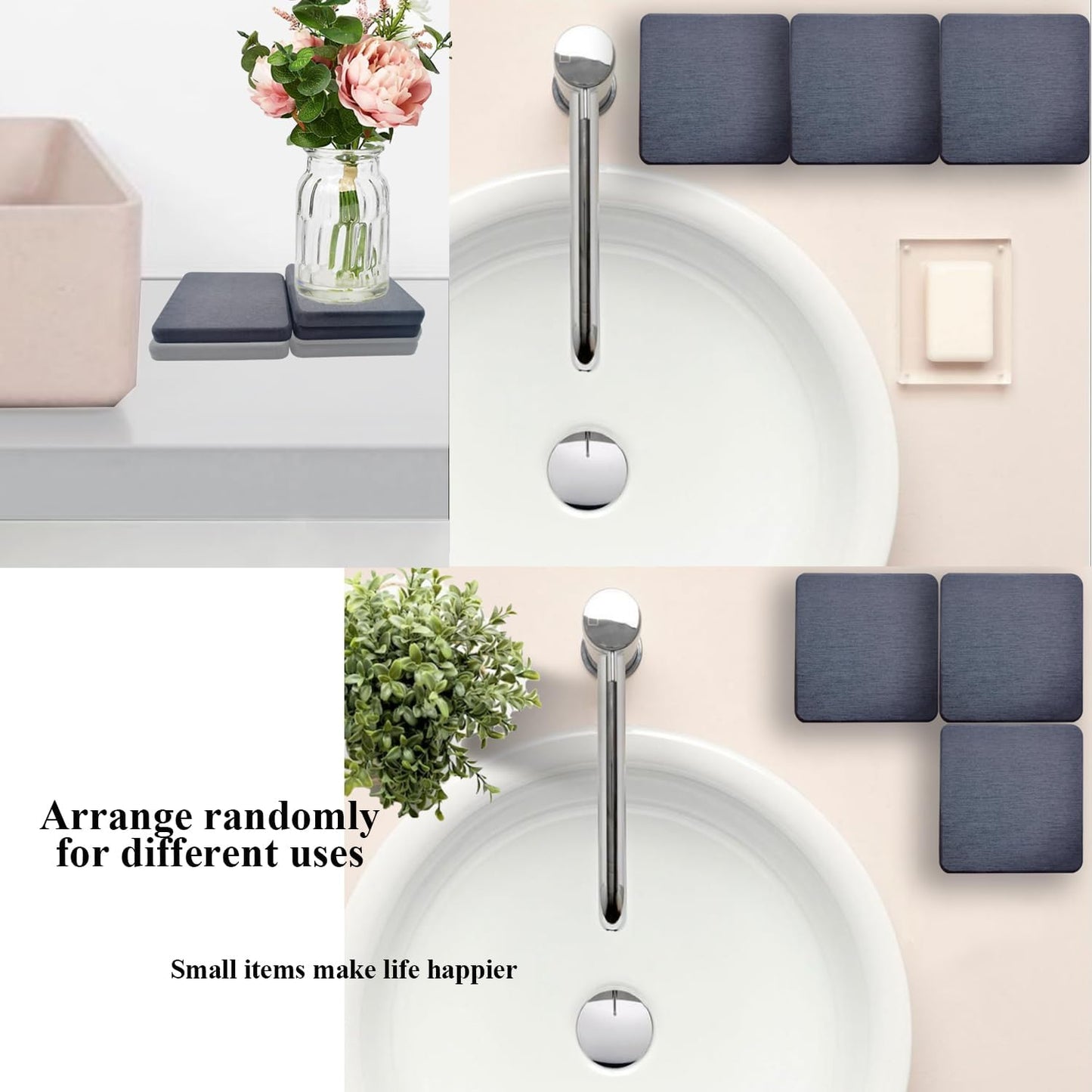 Mucco Water Absorbing Stone Tray for Sink, Premium Diatomaceous Earth Soap Holder Dish，Water Absorbent Diatomite Coasters, Fast Drying Stone Sink Tray for Hand soap & Cups & Drinks Bottles