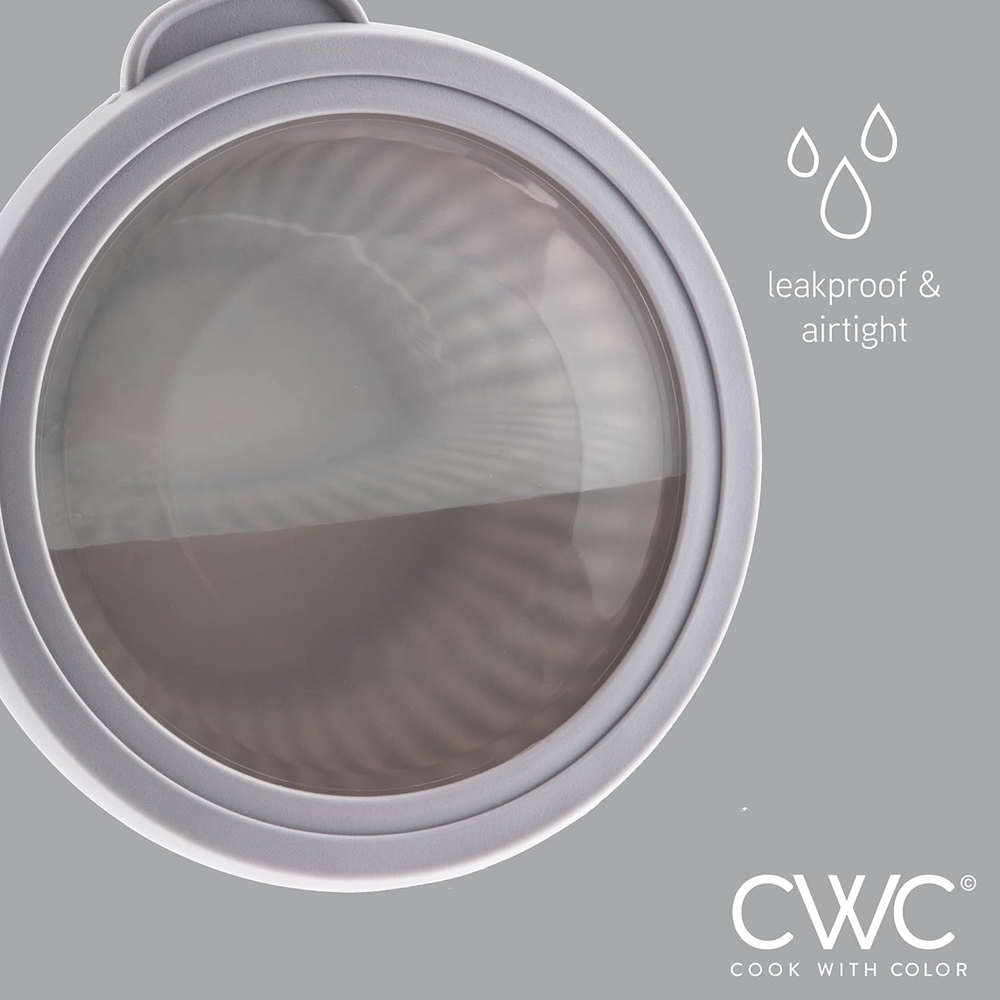 COOK WITH COLOR Prep Bowls with Lids- Wide and Deep Nesting Plastic Small Mixing Bowl Set with Lids, 8 Piece Set - Deep Bowls, Gray