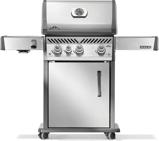 Napoleon Rogue PRO 425 Natural Gas Grill with Infrared Side Burner, Stainless Steel, Durable 4-Burner Gas BBQ