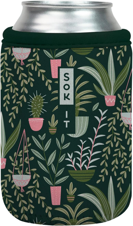 Sok It CanSok Sleeve for Beer & Soda Insulated Neoprene Cover (Green Living, 12oz Can Sleeve)