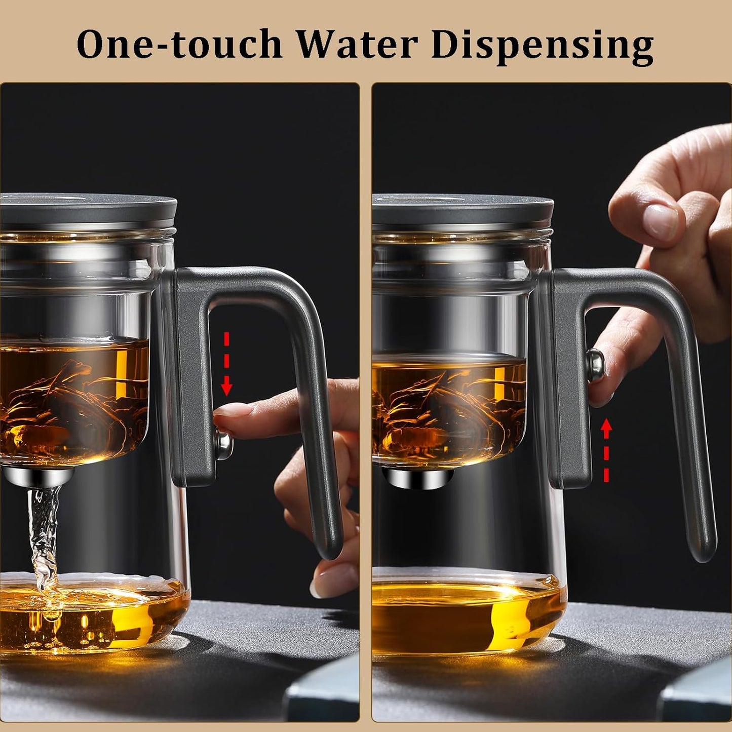 Enchanti Tea Pot - 800ml/27.1oz Witchcraft Magic Glass Teapot, Magnetic Water Separation Design, Borosilicate Infuser Pot with Strainer for Loose Leaf & Herbal Teas, Ideal for Tea Maker