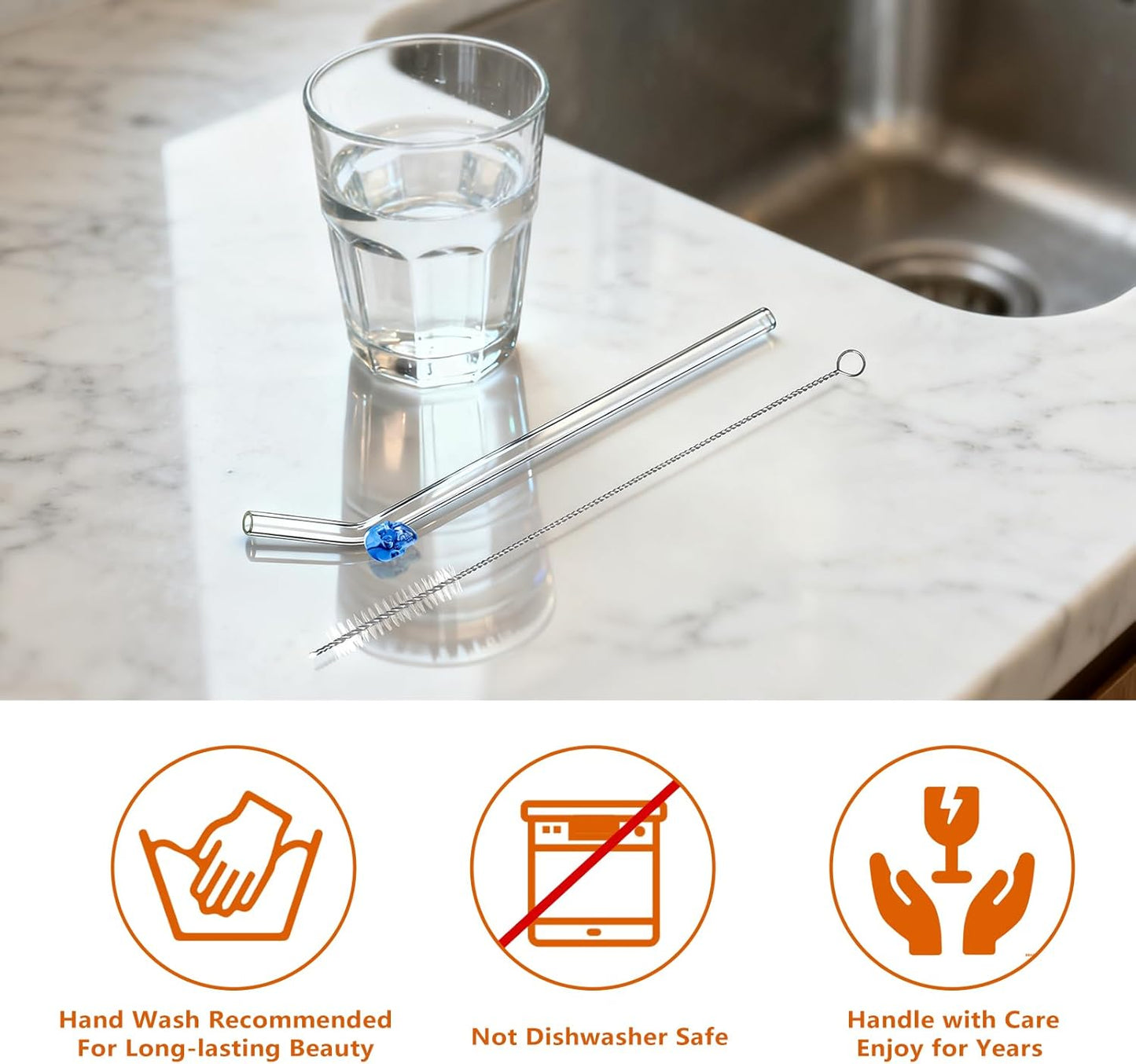 Fun Halloween Glass Straws with Charms Cute - Clear Straws Reusable: Royal Purple Limited Edition Bent 8mm 9 inch Borosilicate Set, BPA Free for Hot & Cold Drinks, Fits 16oz & 20oz Tumblers