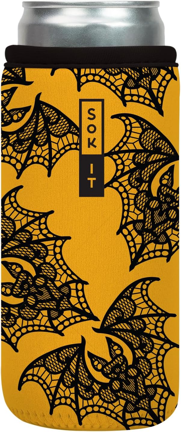 Sok It CanSok Sleeve for Beer & Soda Insulated Neoprene Cover (Night Flight, 12oz Slim Can Sleeve)