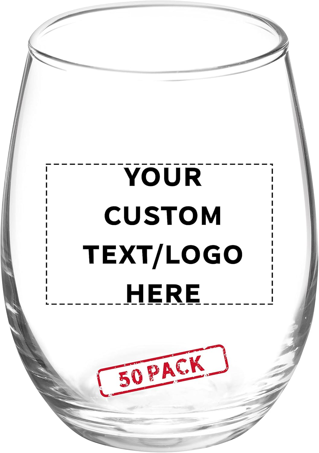 Custom Stemless Wine Glasses by ARC 5.5 oz. Set of 50, Personalized Bulk Pack - Perfect for Hotel, Bar, Restaurant or Lounge - Clear