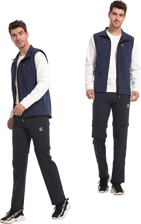 KUTOOK Men’s Softshell Sleeveless Jacket Winter Warm Fleece Outerwear Vests for Cycling Golf Hiking