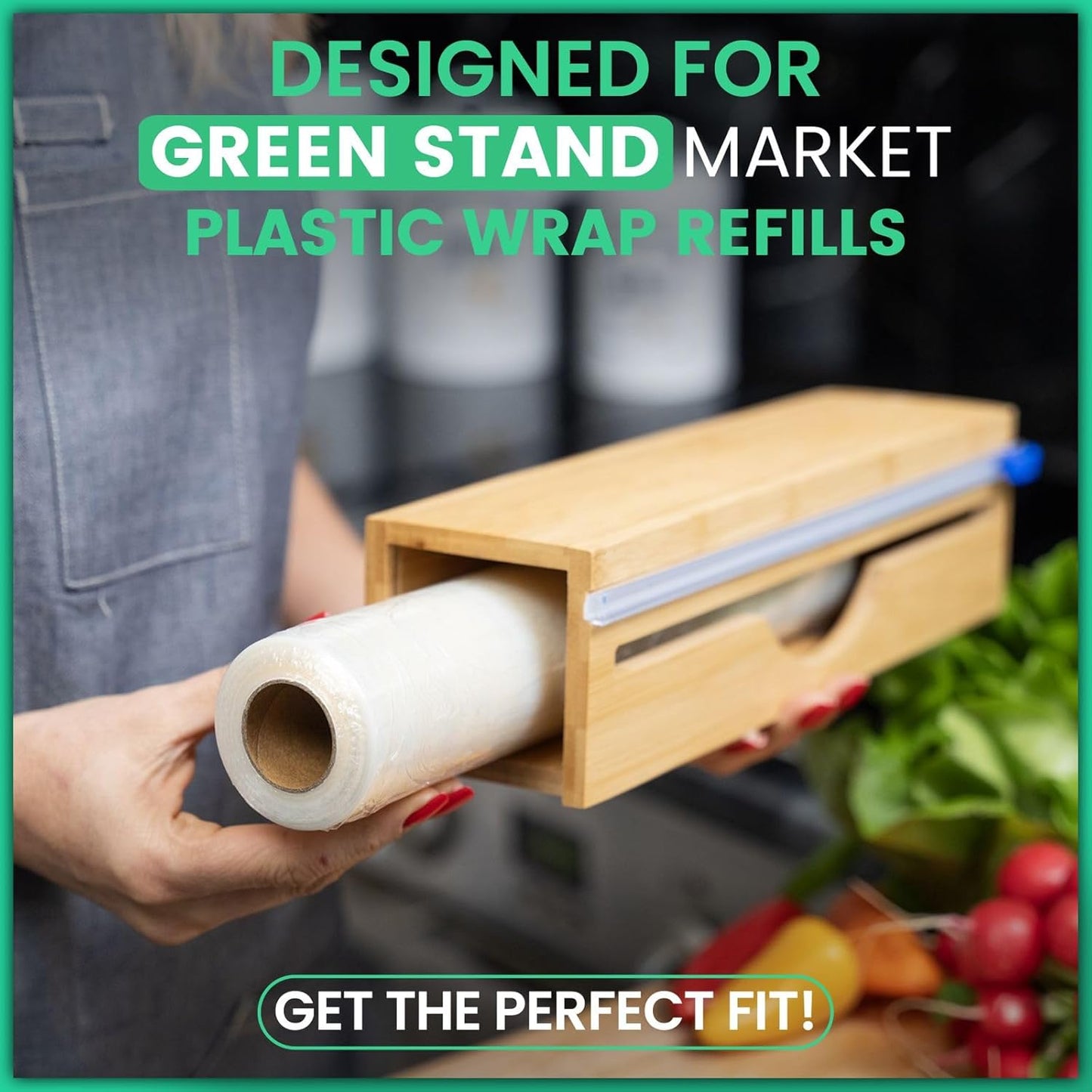 Plastic Wrap Dispenser with Cutter - Fits 12" Rolls - Cuts Aluminum Foil, Saran Wrap, Cling Wrap, Wax Paper