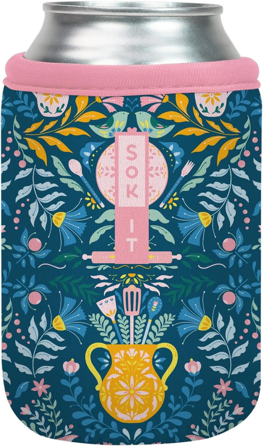 Sok It CanSok Sleeve for Beer & Soda Insulated Neoprene Cover (Wild-Flour, 12oz Can Sleeve)