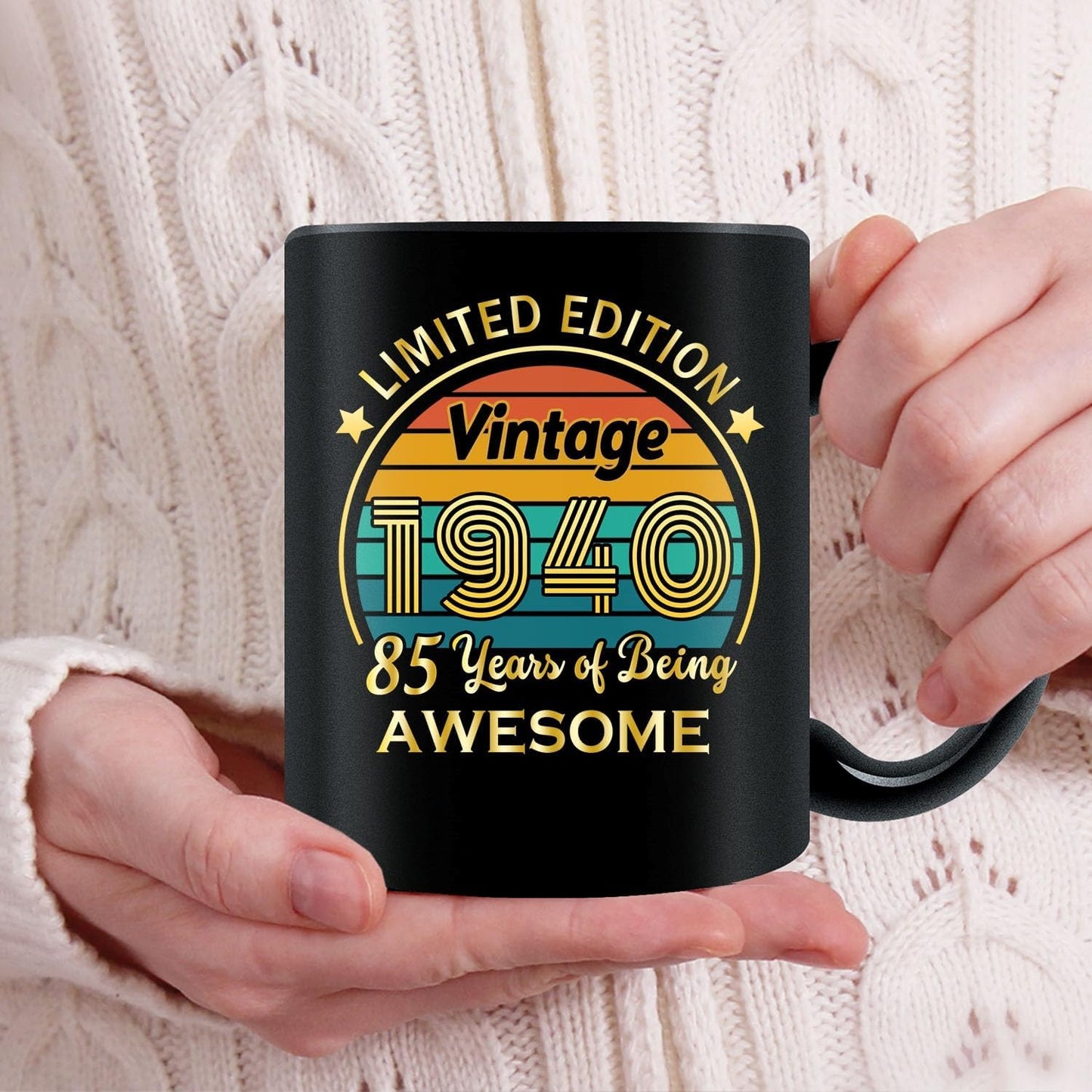 QUPT 85th Birthday Gifts for Women Men, 85th Birthday Gifts for Him, 1940 Birthday Gifts for Women Men, 85 Years Old Gifts, 1940 Birthday Gifts for Her Him, 85th Birthday Presents Coffee Mug