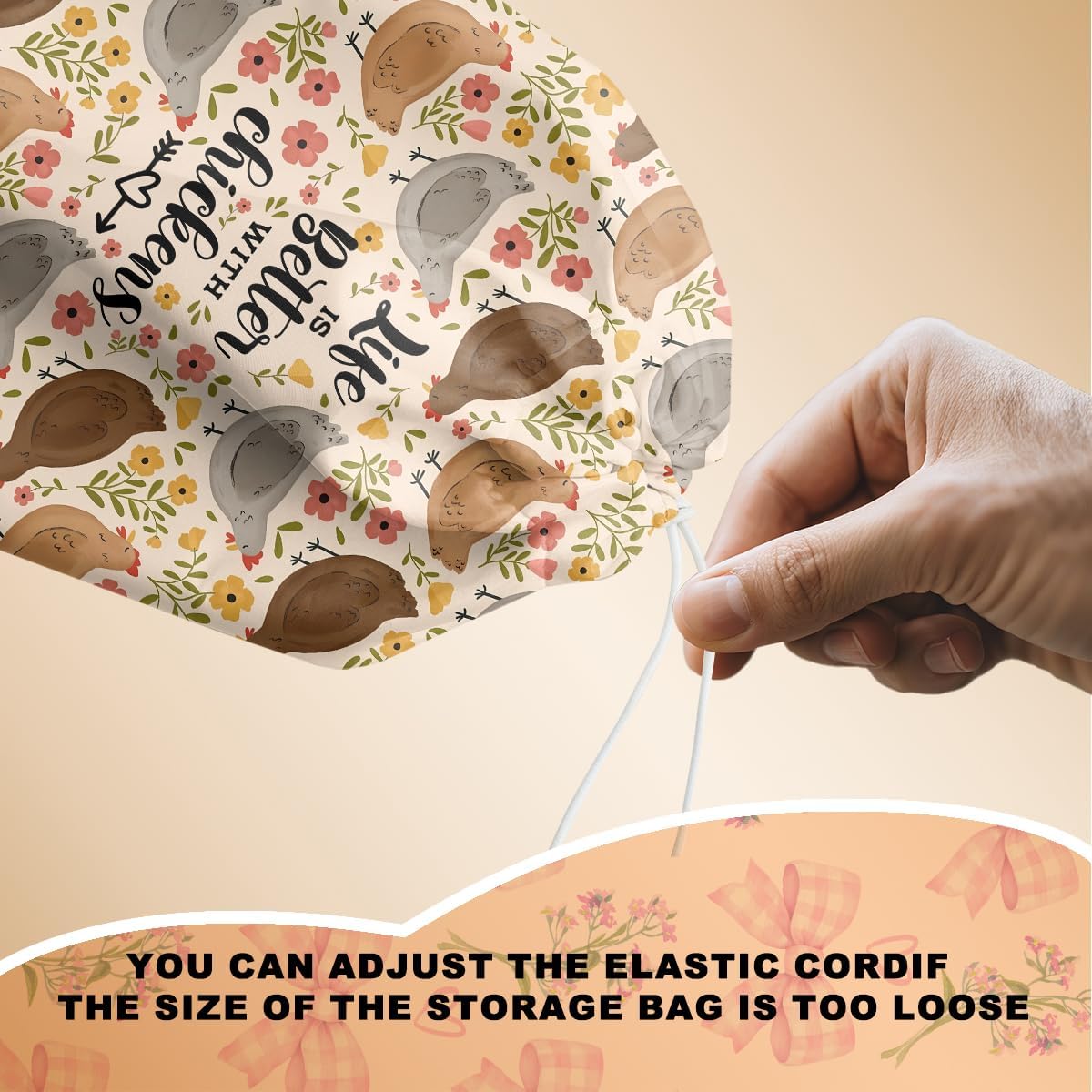 2Pcs Rustic Sweet Farm Plastic Bag Holder for Kitchen Essentials, Wall Mount Grocery Bag Holder for Plastic Bags, Chicken Floral Reusable Grocery Bags Storage Dispenser for Home Kitchen Farmhouse