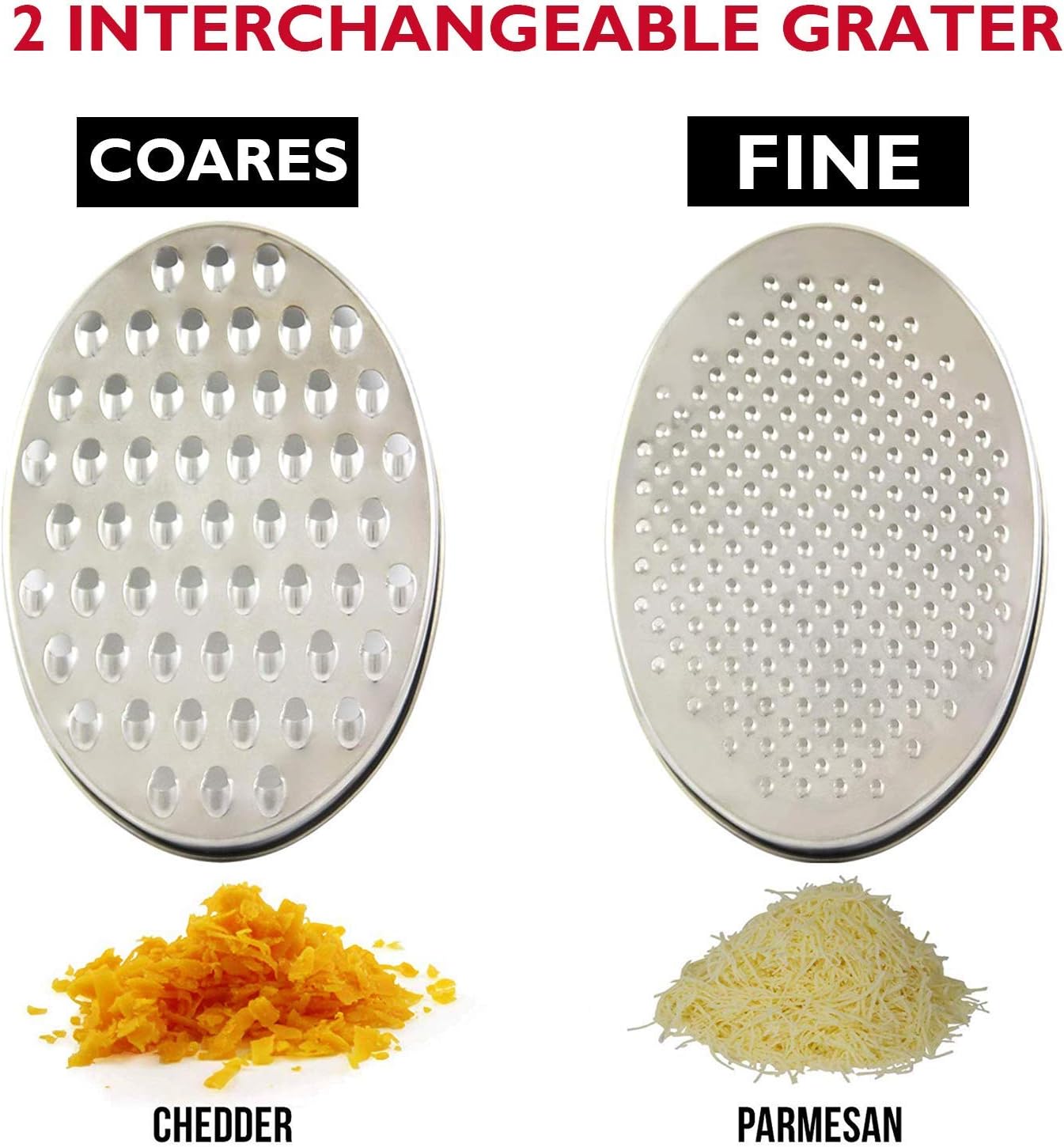 Cheese Grater Citrus Lemon Zester with Food Storage Container & Lid - Perfect For Hard Parmesan Or Soft Cheddar Cheeses, Ginger, Vegetables, Butter, Chocolate & Nutmeg (Black)