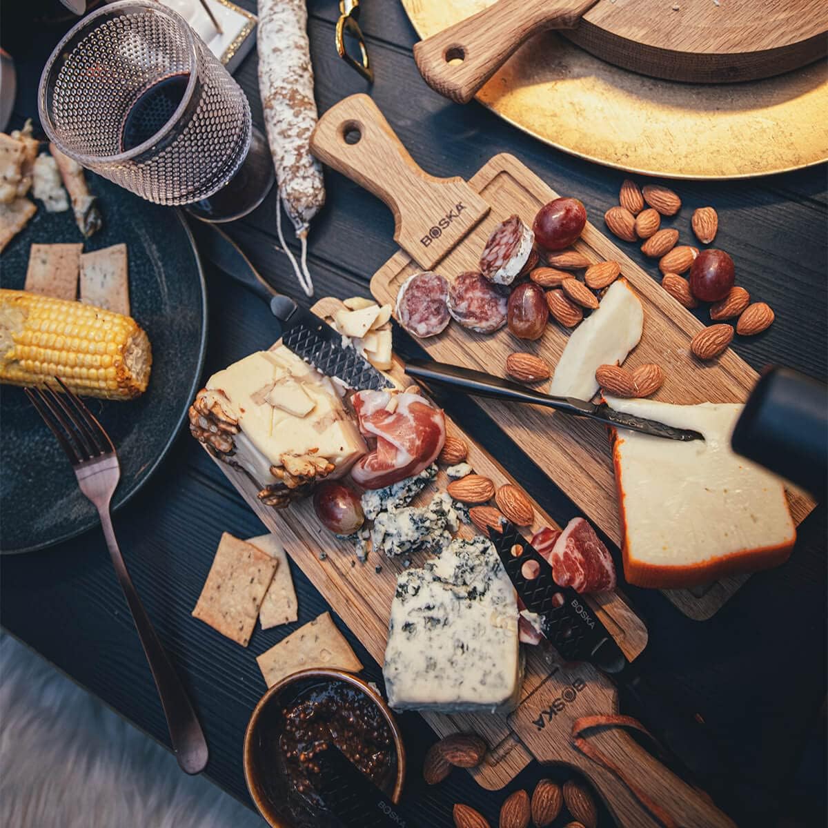 BOSKA Stainless Steel Cheese Knife Set - Monaco For All Types of Cheese - Multi-Functional Cheese Slicer - Silver Non-Stick - Dishwasher Safe - For Kitchen Cooking