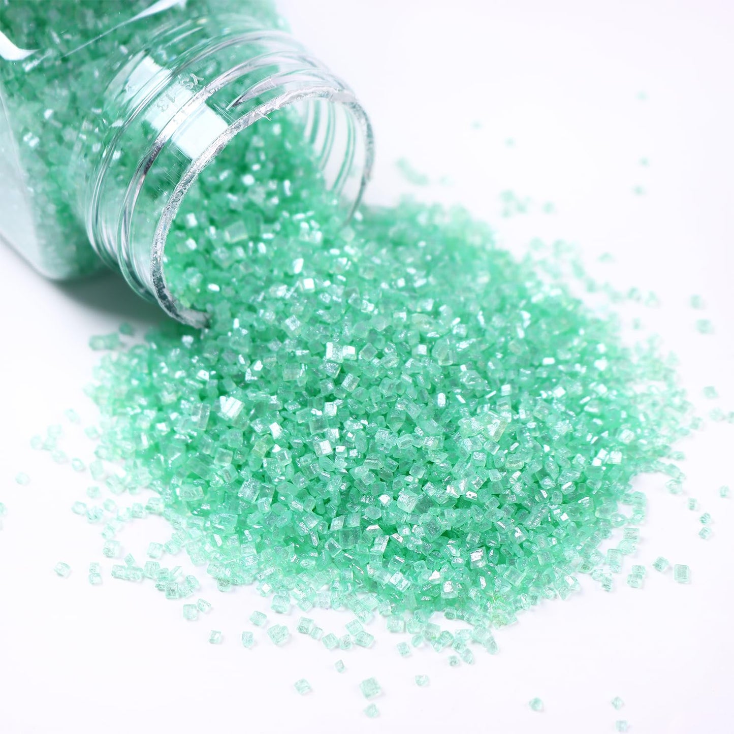 Green Sanding Sugar for Baking Easter Edible Sparkling Sugar Sprinkles Coarse Sugar Crystals for Cake Decoration Cookie Cupcake Topper Ice Cream Topping Supplies 150g/5.3oz