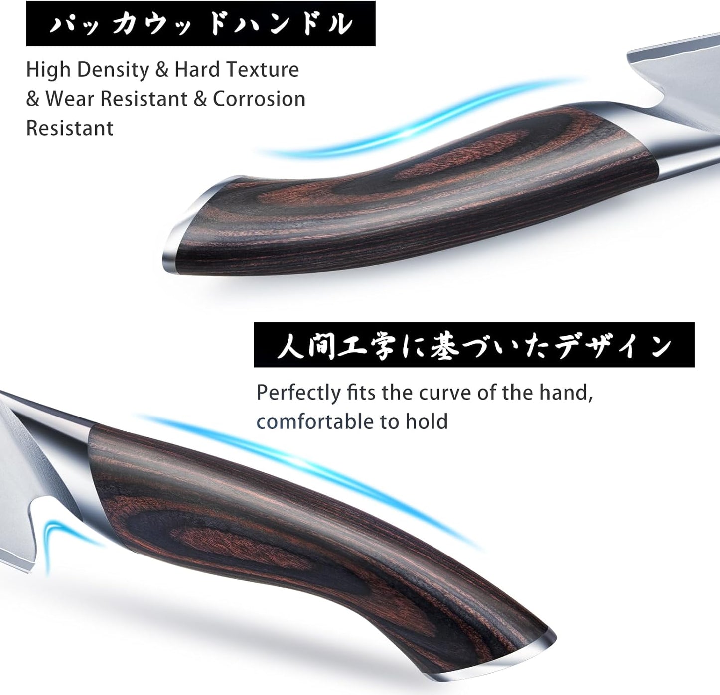 HOSHANHO 8-Piece Kitchen Knife Set, Japanese High Carbon Super Steel Knife Sets with Block, Professional Ultra Sharp Chef Knife Set with Scissors