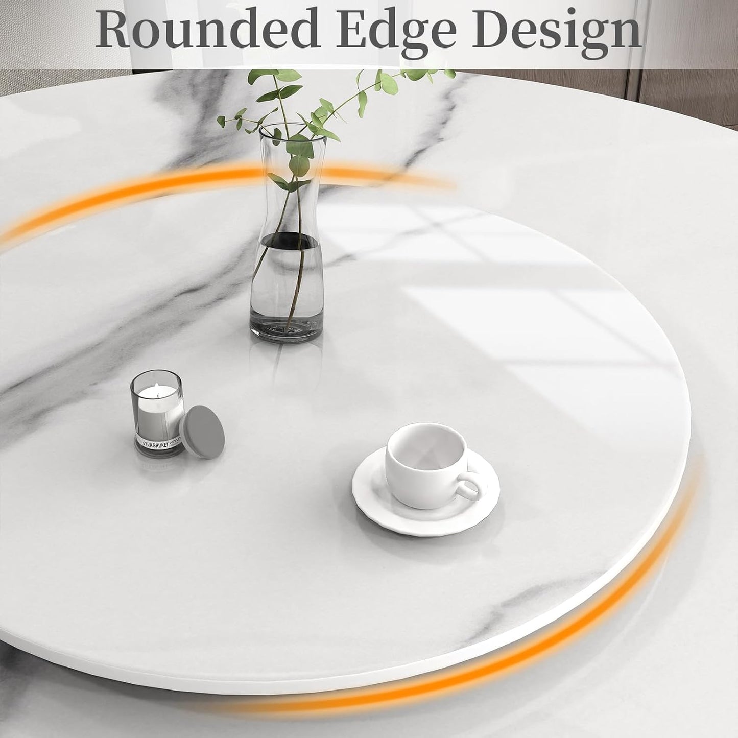 23.6" Lazy Susan for Table Top Sintered Stone Rotating Serving Tray for Dining Table, Kitchen Lazy Susan Organizer Spinning Rotating Food Server Party Centerpieces