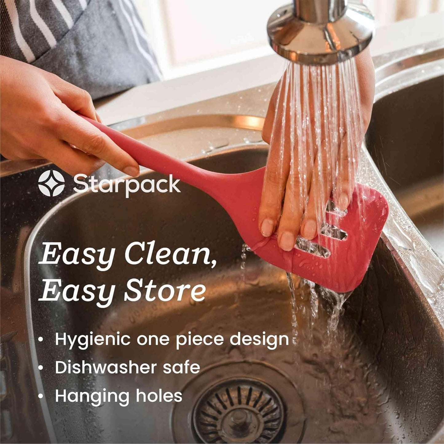 Starpack 'Forking Good' XL Premium Silicone Pasta Fork (13.5") - Spaghetti Spoons High Heat Resistant to 600°F - Silicone Pasta Spoon Strainer - Server Spoon with Teeth - Server Utensil for Pastas