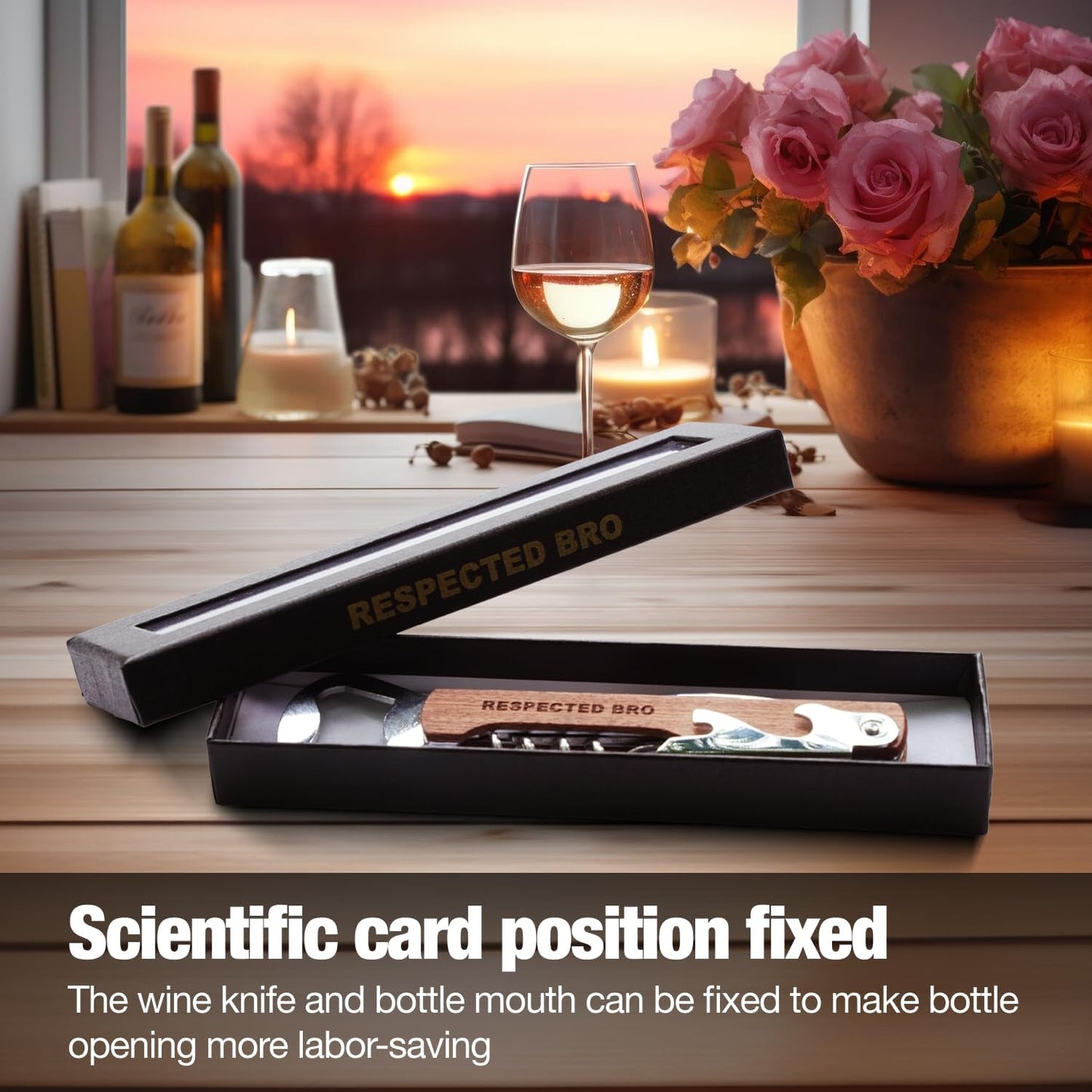 Multifunctional Corkscrews Wine Opener with Foil Cutter and Bottle Opener, Classic Wooden Wine Opener Corkscrew for Home Bar Tool, Idea Gift for Sommelier, Bartenders, and Wine Lovers