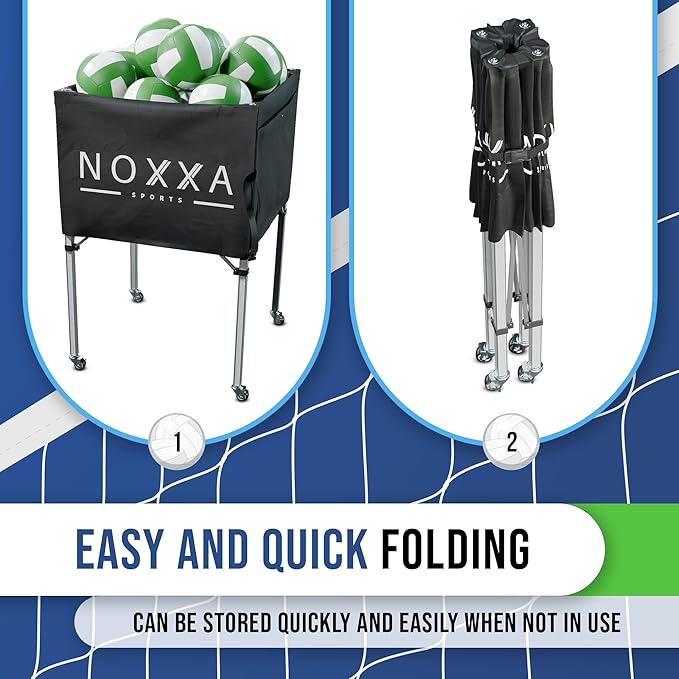 Volleyball Cart with Wheels - Portable Volleyball Ball