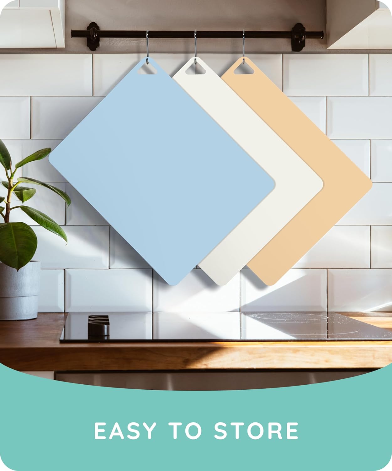 Extra Thick Flexible Cutting Boards for Kitchen, Cutting Mats for Cooking, Colored Cutting Mat Set, Non-Slip Cutting Sheets, Flexible Plastic Cutting Board Set of 3, Serving Utensils 15"x12"