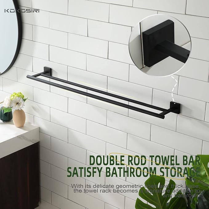 KOKOSIRI 36'' Towel Rails Bathroom Towel Bars Matte 36 Inch B5005BK-L36