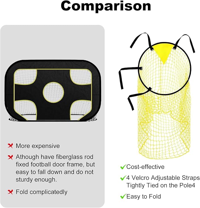 Krijues 2PCS Soccer Goal Target Nets for Shootings